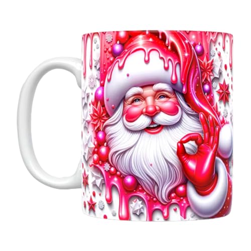 Weihnachts Tassen 3D - Weihnachtsbecher - Weihnachts Geschirr - Weihnachtstisch Deko - 3D Weihnachtsmann-Tasse, Schneemann-Kaffeetasse, Weihnachtstrinkbecher von Eteslot