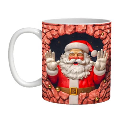 Weihnachts Tassen 3D - Weihnachtsbecher - Weihnachts Geschirr - Weihnachtstisch Deko - 3D Weihnachtsmann-Tasse, Schneemann-Kaffeetasse, Weihnachtstrinkbecher von Eteslot