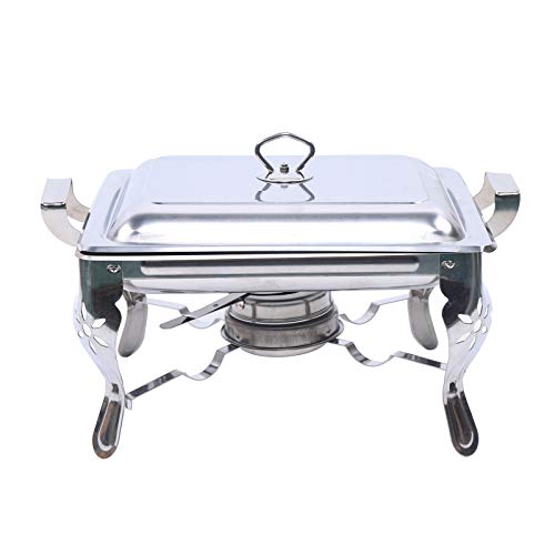 Ethedeal Chafing Dish mit Speisebehälter, Edelstahl Dish Buffet Warmhaltebehälter 6 Liter Quadratischer Selbstbedienungsofen, für Catering Buffet und Party 21x26x26cm von Ethedeal