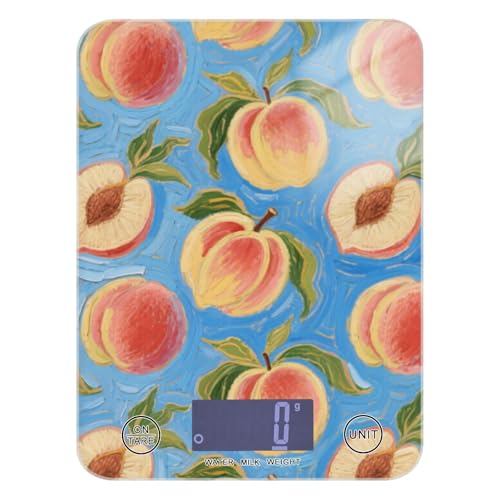 Art Painting Blue Fruit Peach Calorie Counting Food Scale for Kitchen Essentials 5.0 kg/5.1 g, 5kg/5g Mini Scale with 4 Unit for (User) (User) (User) (User) (User) (User) (User) (User) (User) (User von EtherSpher