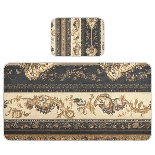 Baby-Matratze mit Vintage-Blumenmuster, kühlend, 71,1 x 132,1 cm, saugfähig, Einweg-Betteinlagen, für Babys und Kleinkinder, Schwarz und Gold Baby-Matratze mit Vintage-Blumenmuster, kühlend, 71,1 x 132,1 cm, saugfähig, Einweg-Betteinlagen, für Babys und Kleinkinder, Schwarz und Gold von EtherSpher