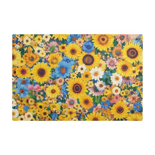 Beauty Spring Bunte Blumen-Kaffeematten für Arbeitsplatten, Leder, wasserabsorbierend, Trockenmatten für Arbeitsplatten von EtherSpher