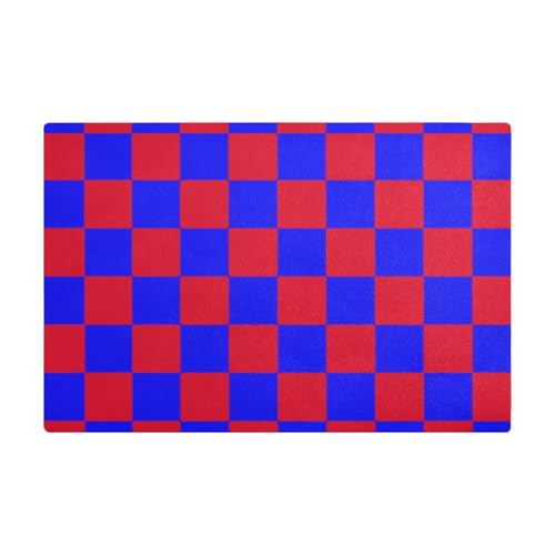 Buffalo Plaid Karo Rot Blau Dekorative Kaffeematten für Theke Leder Schnell absorbierendes Tischset unter der Kaffeemaschine für Theke von EtherSpher