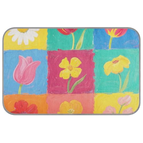 Buntes Blumen-Karomuster, kühlend, matt, selbstkühlende Katzendecke für Tiere, Katzen, Outdoor, faltbar, erfrischend, Größe M Buntes Blumen-Karomuster, kühlend, matt, selbstkühlende Katzendecke für Tiere, Katzen, Outdoor, faltbar, erfrischend, Größe M von EtherSpher