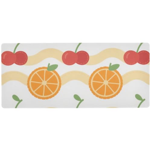 Chery Mauspad für den Schreibtisch, rutschfest, 80 x 30 cm, Orange gestreift Chery Mauspad für den Schreibtisch, rutschfest, 80 x 30 cm, Orange gestreift von EtherSpher
