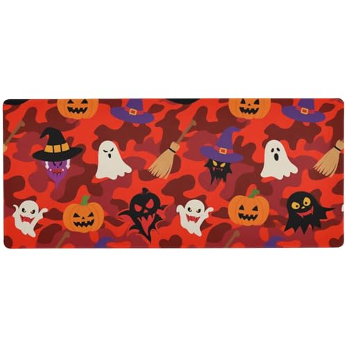 Cooles riesiges Mauspad mit Halloween-Camouflage-Kürbis-Geist, 80 x 30 cm, Rot Cooles riesiges Mauspad mit Halloween-Camouflage-Kürbis-Geist, 80 x 30 cm, Rot von EtherSpher
