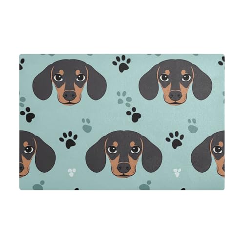Dekorative Kaffeematte mit Cartoon-Motiv, brauner Hund, für Küche, Leder, schnell absorbierendes Tischset unter der Kaffeemaschine für die Theke von EtherSpher