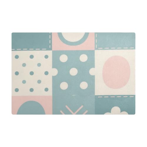 Dekorative Kaffeematte mit Patchwork-Muster, Blumen, Pastell, Pfirsich, für Küche, Leder, absorbierende Kaffeemaschine, Matte für Arbeitsplatten von EtherSpher