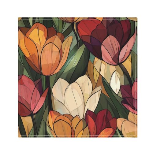 Dekorative Stoffservietten im Retro-Stil, elegant, Tulpen, für Abendessen, Fiesta, wiederverwendbar, waschbar, umweltfreundlich, 6 Stück, servilletas de Tela para bautizo, 50,8 x 50,8 cm Dekorative Stoffservietten im Retro-Stil, elegant, Tulpen, für Abendessen, Fiesta, wiederverwendbar, waschbar, umweltfreundlich, 6 Stück, servilletas de Tela para bautizo, 50,8 x 50,8 cm von EtherSpher