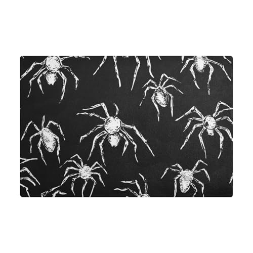 Dekorative saugfähige Kaffeematte mit Cartoon-Motiv, Halloween, schwarze Spinne, Leder, feuchtigkeitsabsorbierende Kaffeemaschine, Arbeitsplatte für Theke von EtherSpher