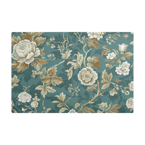 Dekorative wasserabsorbierende Kaffeematte mit Vintage-Blumen, Leder, saugfähig, schnelle Kaffeemaschine, Matte für Arbeitsplatten für die Küche Dekorative wasserabsorbierende Kaffeematte mit Vintage-Blumen, Leder, saugfähig, schnelle Kaffeemaschine, Matte für Arbeitsplatten für die Küche von EtherSpher