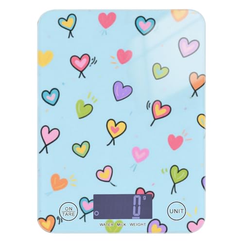 Digitale Lebensmittelwaage mit Cartoon-Herz-Motiv, für Küche, 5 kg/5 g, kleine Küchenwaage mit 4 Einheiten für (Benutzer) (Benutzer) (Benutzer) (Benutzer) báscula para pesar Personas von EtherSpher