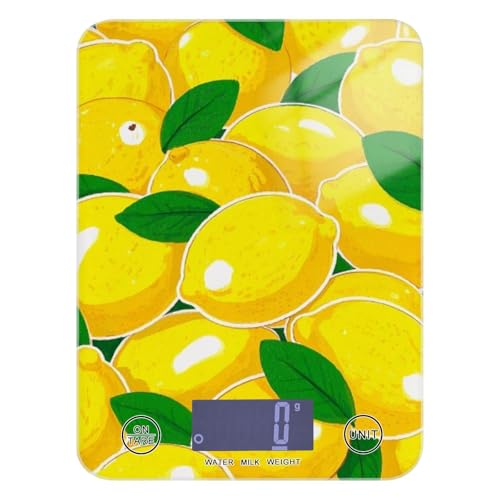Digitale Lebensmittelwaage mit süßem Cartoon-Obst-Zitronengelb, Gewichtsverlust, 5 kg/5 g, digitale Waage, Kochen mit 4 Einheiten für (Benutzer) (Benutzer) (Benutzer) von EtherSpher