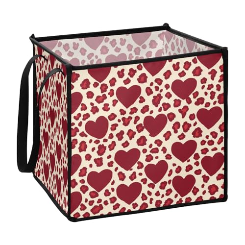 EtherSpher Aufbewahrungswürfel mit Leopardenmuster, faltbar, für Babyleinen, Stoff, 33 x 33 x 33 cm, Rot EtherSpher Aufbewahrungswürfel mit Leopardenmuster, faltbar, für Babyleinen, Stoff, 33 x 33 x 33 cm, Rot von EtherSpher