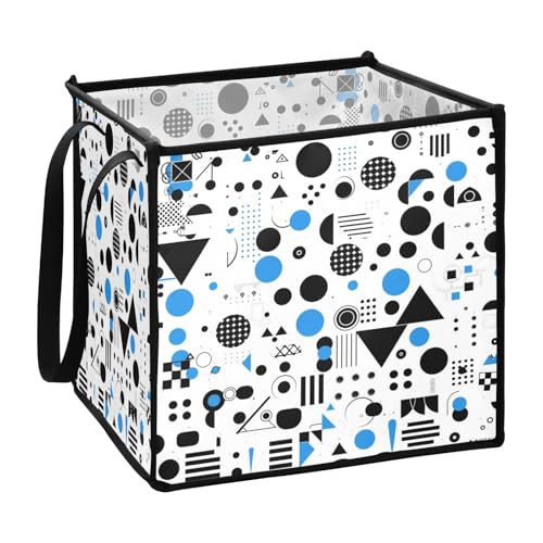 EtherSpher Blaue und schwarze geometrische Formen, minimalistisch, modern, zusammenklappbar, Stoff-Aufbewahrungswürfel für Wohnmobile, 33 x 33 x 33 cm EtherSpher Blaue und schwarze geometrische Formen, minimalistisch, modern, zusammenklappbar, Stoff-Aufbewahrungswürfel für Wohnmobile, 33 x 33 x 33 cm von EtherSpher