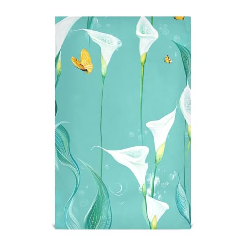 EtherSpher Chic Calla Lilie türkise Blumen dekorative Geschirrtücher saugfähige Baumwolle Frottee Küchentücher Küche saugfähig Arbeitsplatte Land Zubehör Para Mesas 71,1 x 45,7 cm 4 Stück EtherSpher Chic Calla Lilie türkise Blumen dekorative Geschirrtücher saugfähige Baumwolle Frottee Küchentücher Küche saugfähig Arbeitsplatte Land Zubehör Para Mesas 71,1 x 45,7 cm 4 Stück von EtherSpher