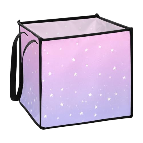 EtherSpher Childish Star Faltbare Körbe zum Organisieren von Büchern, dekorative Körbe zum Organisieren von Büchern, 33 x 33 x 33 cm, Violett von EtherSpher