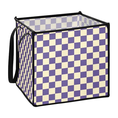EtherSpher Faltbare Aufbewahrungsbox für Bettwäsche, 33 x 33 x 33 cm, Violett und Weiß EtherSpher Faltbare Aufbewahrungsbox für Bettwäsche, 33 x 33 x 33 cm, Violett und Weiß von EtherSpher