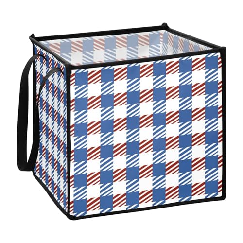 EtherSpher Faltbare Aufbewahrungskörbe für Schrank, 4. Juli, Unabhängigkeitstag, rot und blau, kariert, 33 x 33 x 33 cm EtherSpher Faltbare Aufbewahrungskörbe für Schrank, 4. Juli, Unabhängigkeitstag, rot und blau, kariert, 33 x 33 x 33 cm von EtherSpher