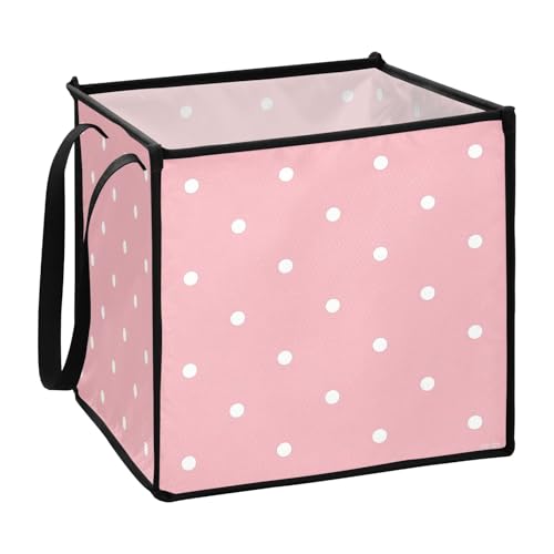 EtherSpher Faltbare Körbe mit Cartoon-Punkten, für Badezimmer, extra große Körbe, Organisation und Aufbewahrungsboxen, 33 x 33 x 33 cm, Rosa EtherSpher Faltbare Körbe mit Cartoon-Punkten, für Badezimmer, extra große Körbe, Organisation und Aufbewahrungsboxen, 33 x 33 x 33 cm, Rosa von EtherSpher