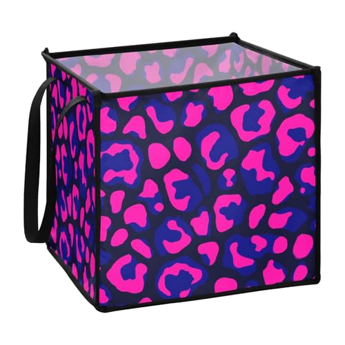 EtherSpher Faltbare Körbe mit Leopardenmuster, für Schreibtischkörbe, Organisations- und Aufbewahrungsboxen, 33 x 33 x 33 cm, Blau / Rosa EtherSpher Faltbare Körbe mit Leopardenmuster, für Schreibtischkörbe, Organisations- und Aufbewahrungsboxen, 33 x 33 x 33 cm, Blau / Rosa von EtherSpher