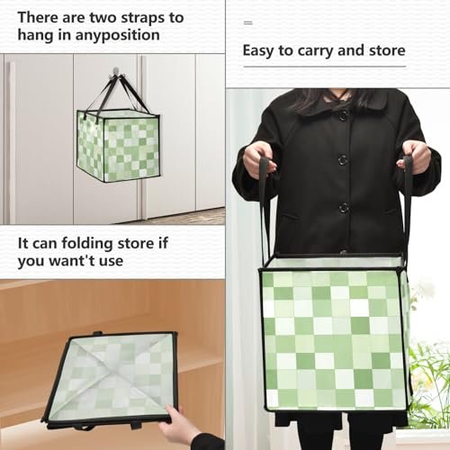 EtherSpher Faltbarer Organizer und Aufbewahrungskorb für Badezimmer, dekorativ und Aufbewahrungskorb, 33 x 33 x 33 cm, Hellgrün und Weiß EtherSpher Faltbarer Organizer und Aufbewahrungskorb für Badezimmer, dekorativ und Aufbewahrungskorb, 33 x 33 x 33 cm, Hellgrün und Weiß von EtherSpher