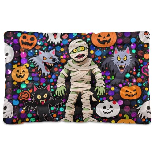 EtherSpher Halloween-Kürbis-Zombie-Haustier-Matratze, waschbar, weich, rutschfest, für große, mittelgroße und kleine Hunde, 91,4 x 61 cm EtherSpher Halloween-Kürbis-Zombie-Haustier-Matratze, waschbar, weich, rutschfest, für große, mittelgroße und kleine Hunde, 91,4 x 61 cm von EtherSpher
