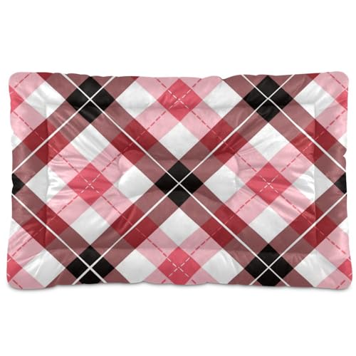 EtherSpher Haustierbett-Matte mit Büffelkaro, waschbar, weich, bequem, rutschfeste Unterseite, für mittelgroße und große Hunde, 91,4 x 61 cm, Rot / Weiß EtherSpher Haustierbett-Matte mit Büffelkaro, waschbar, weich, bequem, rutschfeste Unterseite, für mittelgroße und große Hunde, 91,4 x 61 cm, Rot / Weiß von EtherSpher