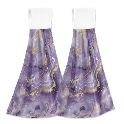 EtherSpher Marmor Stein Lila Gold Dekorative Handtücher mit Aufhängeschlaufen Muster Handtücher für Badezimmer Geschirrtücher Weiß 2er Set EtherSpher Marmor Stein Lila Gold Dekorative Handtücher mit Aufhängeschlaufen Muster Handtücher für Badezimmer Geschirrtücher Weiß 2er Set von EtherSpher