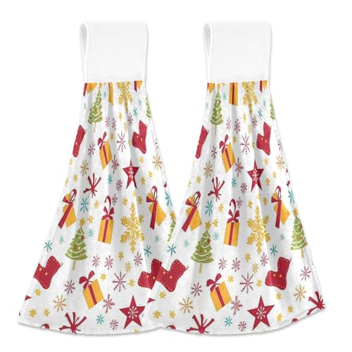 EtherSpher Merry Christmas Box Stars Surprise Socks Dekorative Handtücher für Badezimmer mit Schlaufe Dekorative Hände Handtuch Weiß Geschirrtücher 2er Set EtherSpher Merry Christmas Box Stars Surprise Socks Dekorative Handtücher für Badezimmer mit Schlaufe Dekorative Hände Handtuch Weiß Geschirrtücher 2er Set von EtherSpher