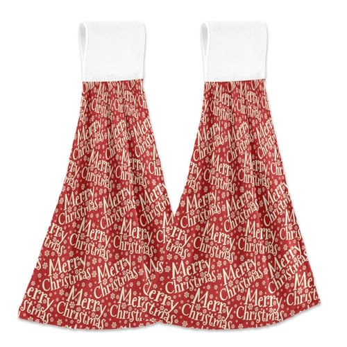 EtherSpher Red Merry Christmas dekoratives Badetuch mit Schlaufe Mikrofaser Spa-Handtücher Geschirrtücher weiß 2er Set EtherSpher Red Merry Christmas dekoratives Badetuch mit Schlaufe Mikrofaser Spa-Handtücher Geschirrtücher weiß 2er Set von EtherSpher