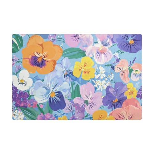 Farbige Ölgemälde Sinne Blumen dekorative Arbeitsplatte Kaffee Matte Leder absorbieren saugfähig Kaffee Bar Matte für Küche von EtherSpher