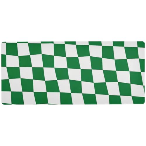 Großes Computer-Mauspad für den Schreibtisch, große Tastatur und Mauspad, 80 x 30 cm, Grün und Weiß kariert Großes Computer-Mauspad für den Schreibtisch, große Tastatur und Mauspad, 80 x 30 cm, Grün und Weiß kariert von EtherSpher