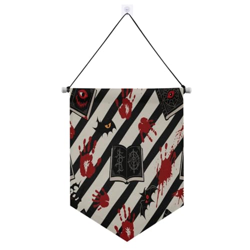 Halloween Red Devil's Eye Blood Handprint Hanging Fabric Banner with Telescopic Rod Banner Display Wall Hanging Party Decorations for door, walls, windows, gardens,yard suministros para fiesta de Halloween Red Devil's Eye Blood Handprint Hanging Fabric Banner with Telescopic Rod Banner Display Wall Hanging Party Decorations for door, walls, windows, gardens,yard suministros para fiesta de von EtherSpher