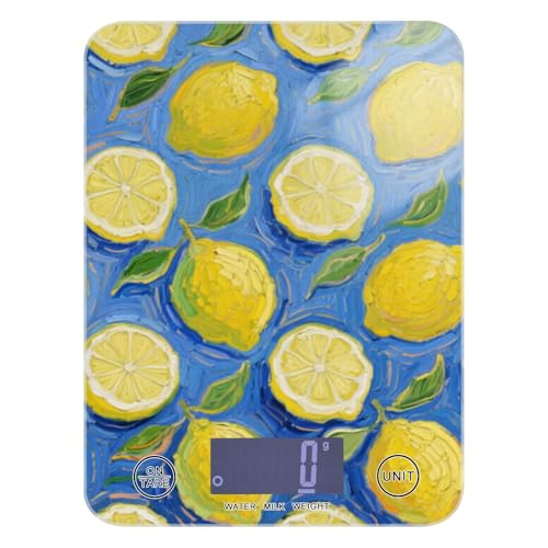 Kleine Küchenwaage für Lebensmittel, 5 kg/5 g, Küchenwaage mit 4 Einheiten für (Benutzer) (Benutzer) (Benutzer) Peso Digital para comida Zitronenfrucht Blau von EtherSpher