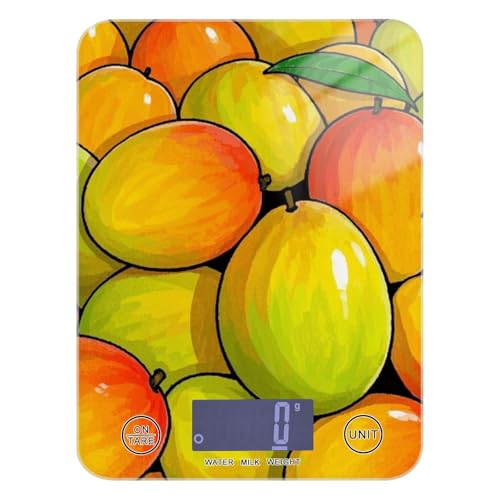 Küchenwaage mit niedlichem Cartoon-Obst-Motiv, Gelb, für Lebensmittel, 5 kg/5 g, Skala für Gramm und Unzen, mit 4 Einheiten für (Benutzer) (Benutzer) (Benutzer) (Benutzer) báscula para pesar alimentos von EtherSpher