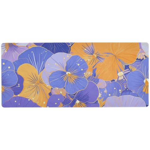 Mauspad mit abstrakten Blumen, Orange, Lila, Stiefmütterchen, modernes Mauspad für Gaming, Schreibtisch, modernes Büro, 80 x 30 cm Mauspad mit abstrakten Blumen, Orange, Lila, Stiefmütterchen, modernes Mauspad für Gaming, Schreibtisch, modernes Büro, 80 x 30 cm von EtherSpher