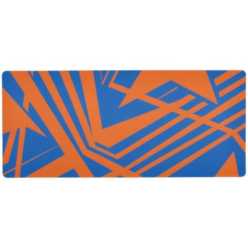 Mauspad mit abstrakter Kunst, geometisch, glatt, personalisierbar, glatte Mauspads für den Schreibtisch, 80 x 30 cm, Orange / Blau Mauspad mit abstrakter Kunst, geometisch, glatt, personalisierbar, glatte Mauspads für den Schreibtisch, 80 x 30 cm, Orange / Blau von EtherSpher