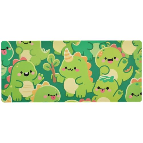 Mauspad mit niedlichem Dinosr Cartoon-Motiv, groß, für den Schreibtisch, großes Computer-Mauspad, 80 x 30 cm, Grün Mauspad mit niedlichem Dinosr Cartoon-Motiv, groß, für den Schreibtisch, großes Computer-Mauspad, 80 x 30 cm, Grün von EtherSpher