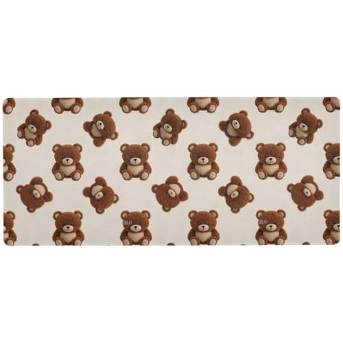 Mauspad mit niedlichem braunem Teddybär, langes Gamer-Mauspad für den Schreibtisch, langes riesiges Mauspad, 80 x 30 cm Mauspad mit niedlichem braunem Teddybär, langes Gamer-Mauspad für den Schreibtisch, langes riesiges Mauspad, 80 x 30 cm von EtherSpher