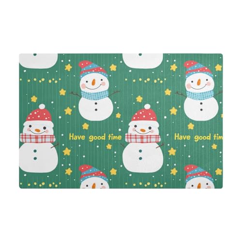 Merry Christmas Schneemann Stern Grün Dekorative Arbeitsplatte Kaffeematten Leder absorbieren Kaffeemaschine Pads für Arbeitsplatte von EtherSpher