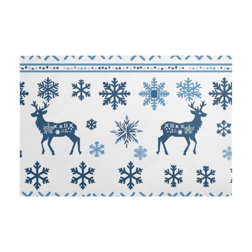 Merry Christmas Traditionelle nordische Winter-Schneeflocke, dekorative Kaffeematte für Arbeitsplatte, Leder, schnell absorbierende Matte für Kaffeemaschine für Arbeitsplatte von EtherSpher