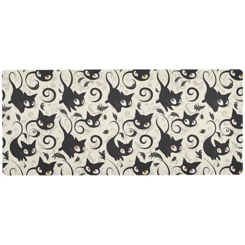 Modernes Mauspad mit Cartoon-Motiv, Motiv: schwarze Katzen, niedlich, für den Schreibtisch, modernes riesiges Mauspad, 80 x 30 cm Modernes Mauspad mit Cartoon-Motiv, Motiv: schwarze Katzen, niedlich, für den Schreibtisch, modernes riesiges Mauspad, 80 x 30 cm von EtherSpher