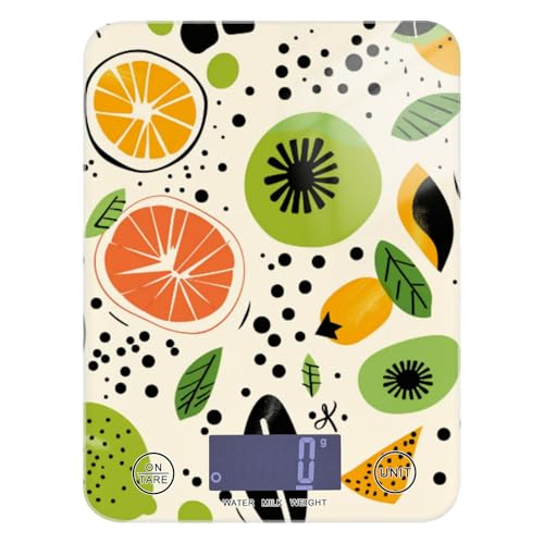 Niedliche Kritzelei-Zeichnungen Limette Sommer Keto Küchenwaage Digital für Lebensmittel 5 kg/5 g Digitale Grammwaage mit 4 Einheiten für (Benutzer) (Benutzer) (Benutzer) (Benutzer) Bascula Digital de von EtherSpher