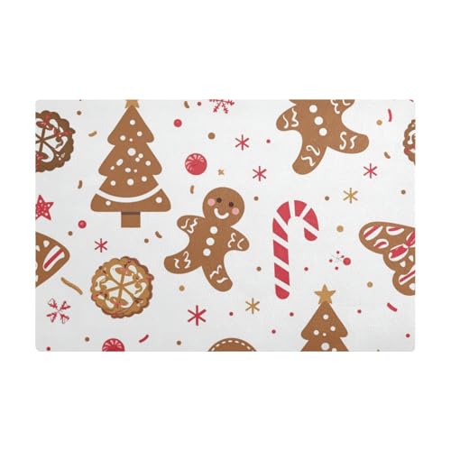 Orange Weihnachten Lebkuchenmann dekorative Kaffeematten für Arbeitsplatte Leder saugfähige Kaffeemaschine Zubehör für Theke von EtherSpher