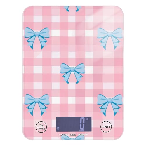Pink Plaid Bow Kalorienzählung Tragbare Lebensmittelwaage 5 kg/5 g Gramm Waage mit 4 Einheiten für (Benutzer) (Benutzer) (Benutzer) (Benutzer) Bascula Digital de peso para comida von EtherSpher