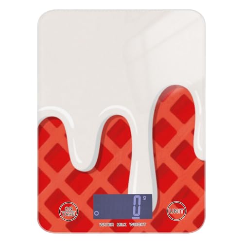 Red Ice Cream Plaid Karierte Bäckerwaage für Lebensmittel 5 kg/5 g Waage für Gramm mit 4 Einheiten für (Benutzer) (Benutzer) (Benutzer) (Benutzer) báscula para pesar alimentos von EtherSpher