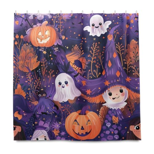 Schöne Halloween-Poster, dekorative Duschvorhänge mit Haken, Polyester, maschinenwaschbar, für langes Badezimmer, Cortinas para ba?os, 183 x 183 cm von EtherSpher