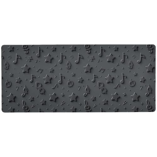 Schwarzes Stereo-Noten-Mauspad für Schreibtische, langes Schreibtisch-Mauspad, 80 x 30 cm Schwarzes Stereo-Noten-Mauspad für Schreibtische, langes Schreibtisch-Mauspad, 80 x 30 cm von EtherSpher