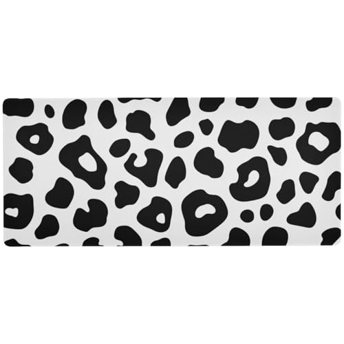 Schwarzes und weißes Leopardenmuster, Minimalismus, modernes Computer-Mauspad für Gaming, modernes großes Mauspad für Schreibtisch, 80 x 30 cm Schwarzes und weißes Leopardenmuster, Minimalismus, modernes Computer-Mauspad für Gaming, modernes großes Mauspad für Schreibtisch, 80 x 30 cm von EtherSpher